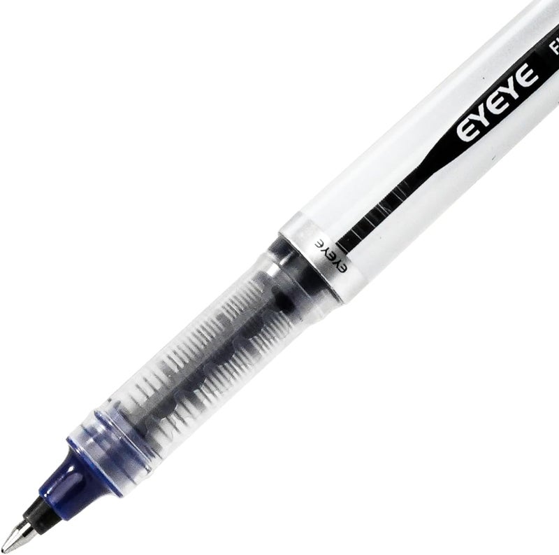 EYEYE Blue Rollerball Pens 0.7mm, 6 Pack Medium Point Roller Ball Pen Quick Dry, Liquid Ink Pen Fine Point Smooth Writing Pens for Journaling, Note Taking, Office, School Supplies - Image 3